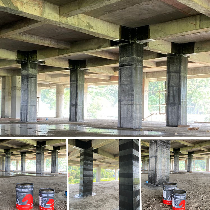 Carbon Fiber(CFRP) Wrap Concrete Columns